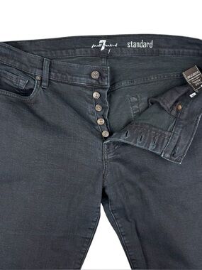 7 For All Mankind Jeans Mens 36X33 Black Standard Fit Button Fly